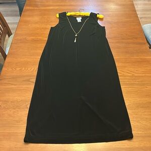 Perfect condition black midi dress with matching (detachable) necklace and cover